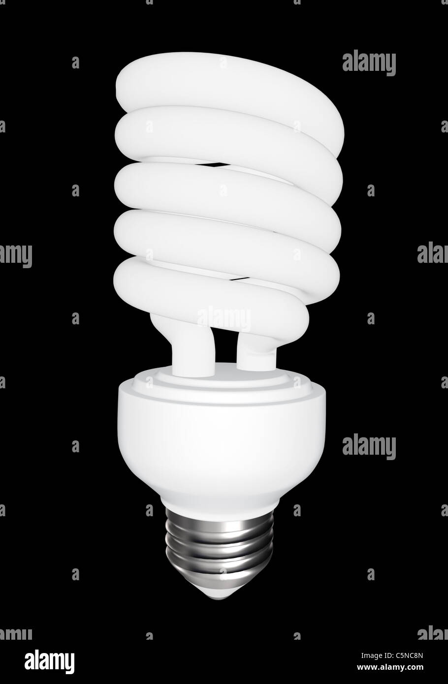 Energy saving light bulb - isolated on black background Stock Photo - Alamy