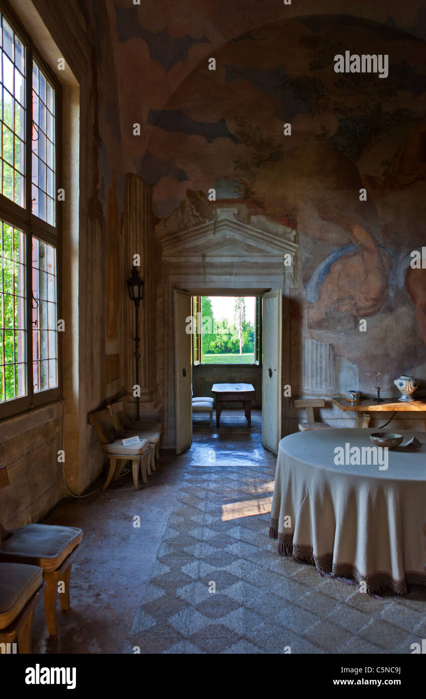 Italy, Malcontenta di Mira, the inside of Villa Foscari of the ...