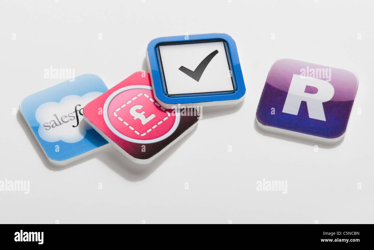 A variety of app symbols Stock Photo