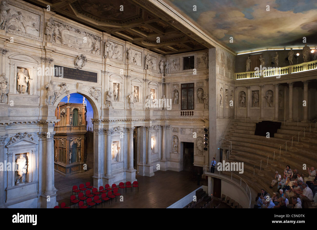 Italy, Vicenza, the Teatro Olimpico of the architect Andrea Palladio ...