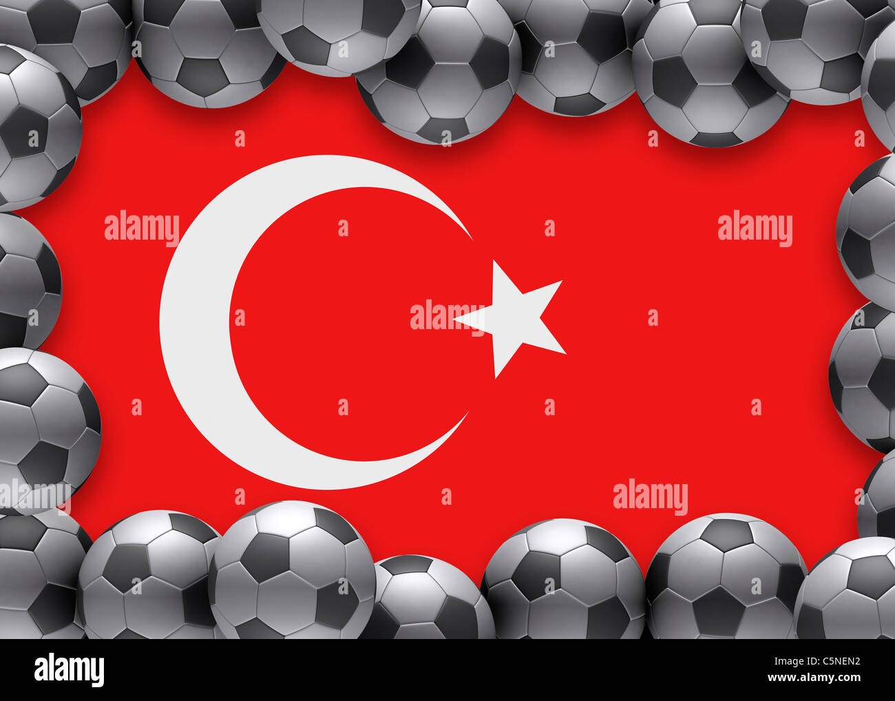 Flag of Turkey football soccer Stock Photo