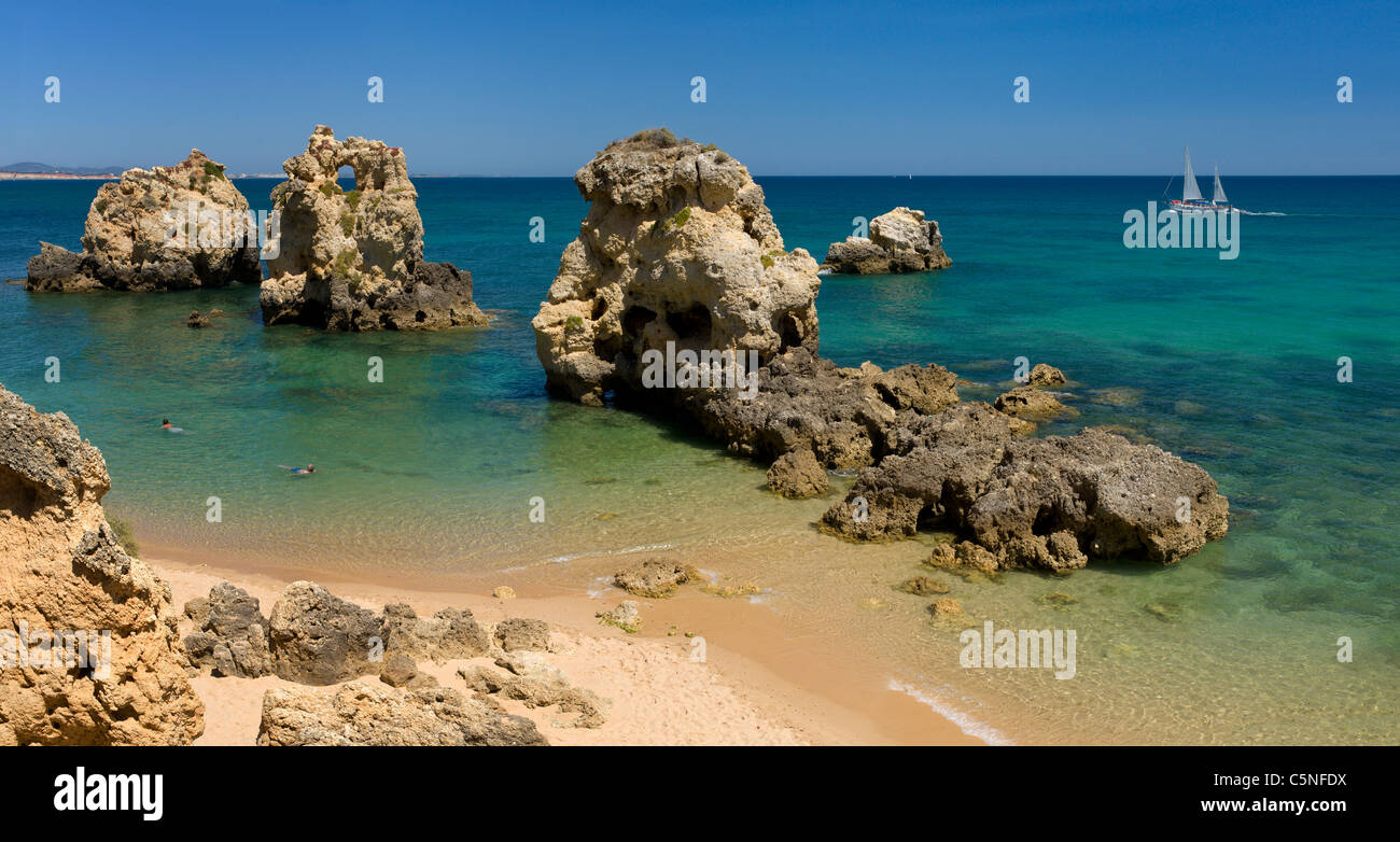 Portugal, the Algarve, a small beach near Albufeira Stock Photo