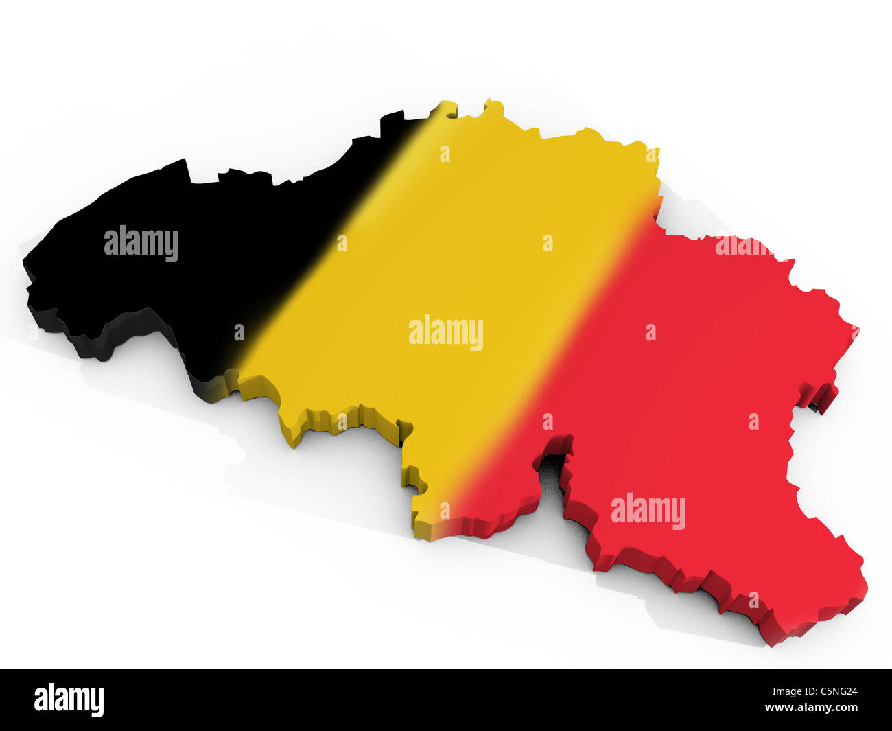 Map of Belgium with flag Kingdom of Belgium Stock Photo