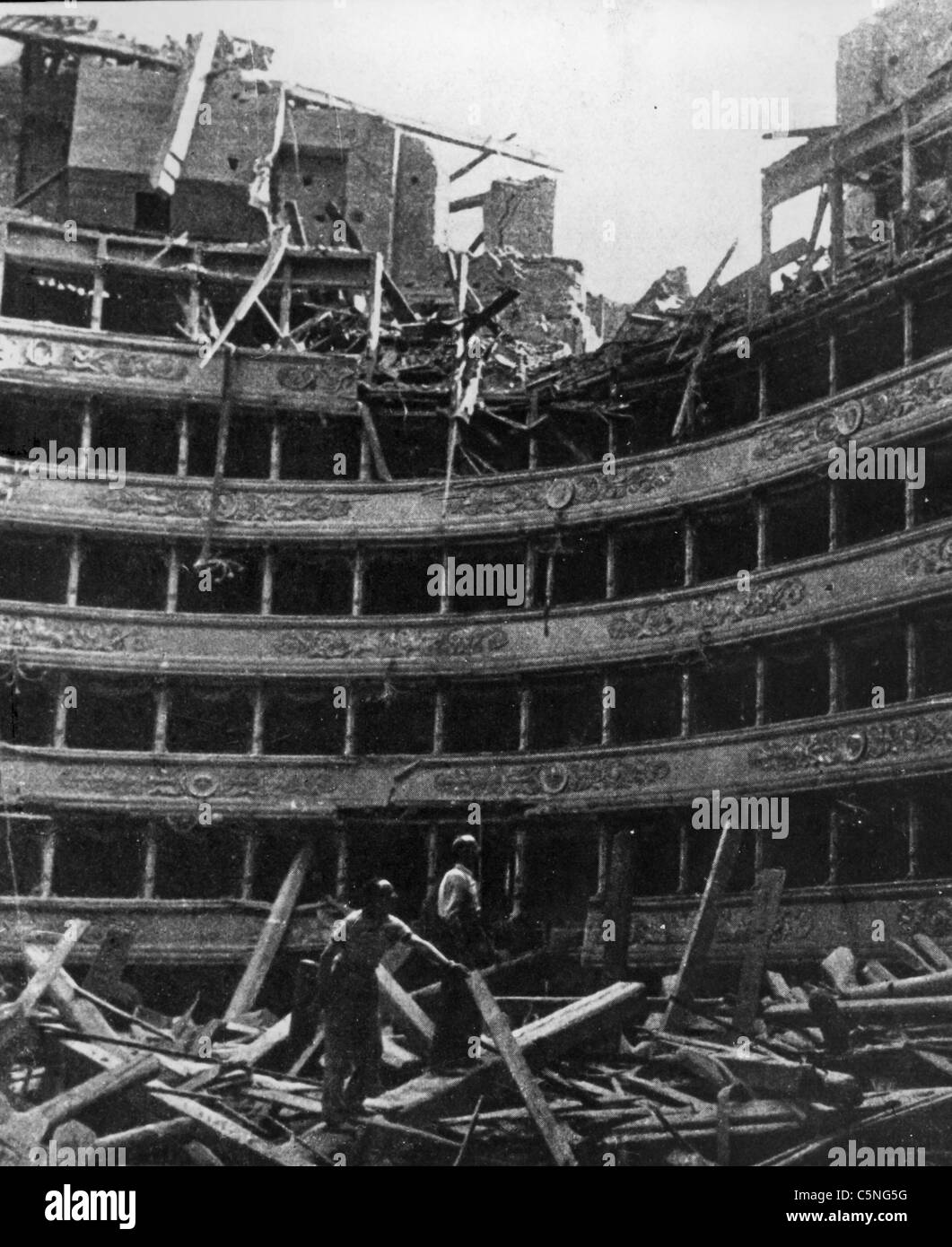 La Scala theater in Milan after the bombing, 1944 Stock Photo