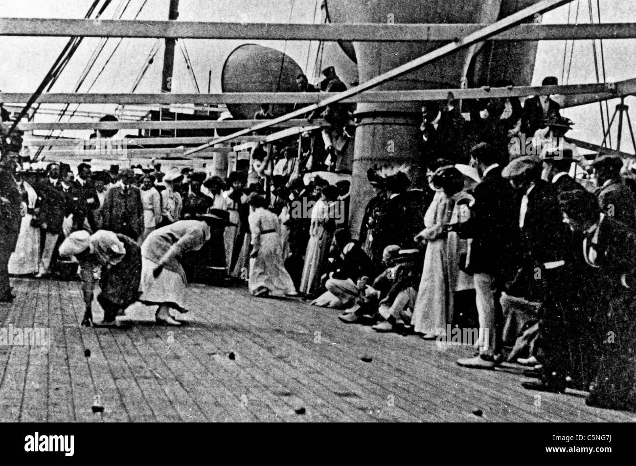 recreation and games on a passenger ship, 1920 Stock Photo