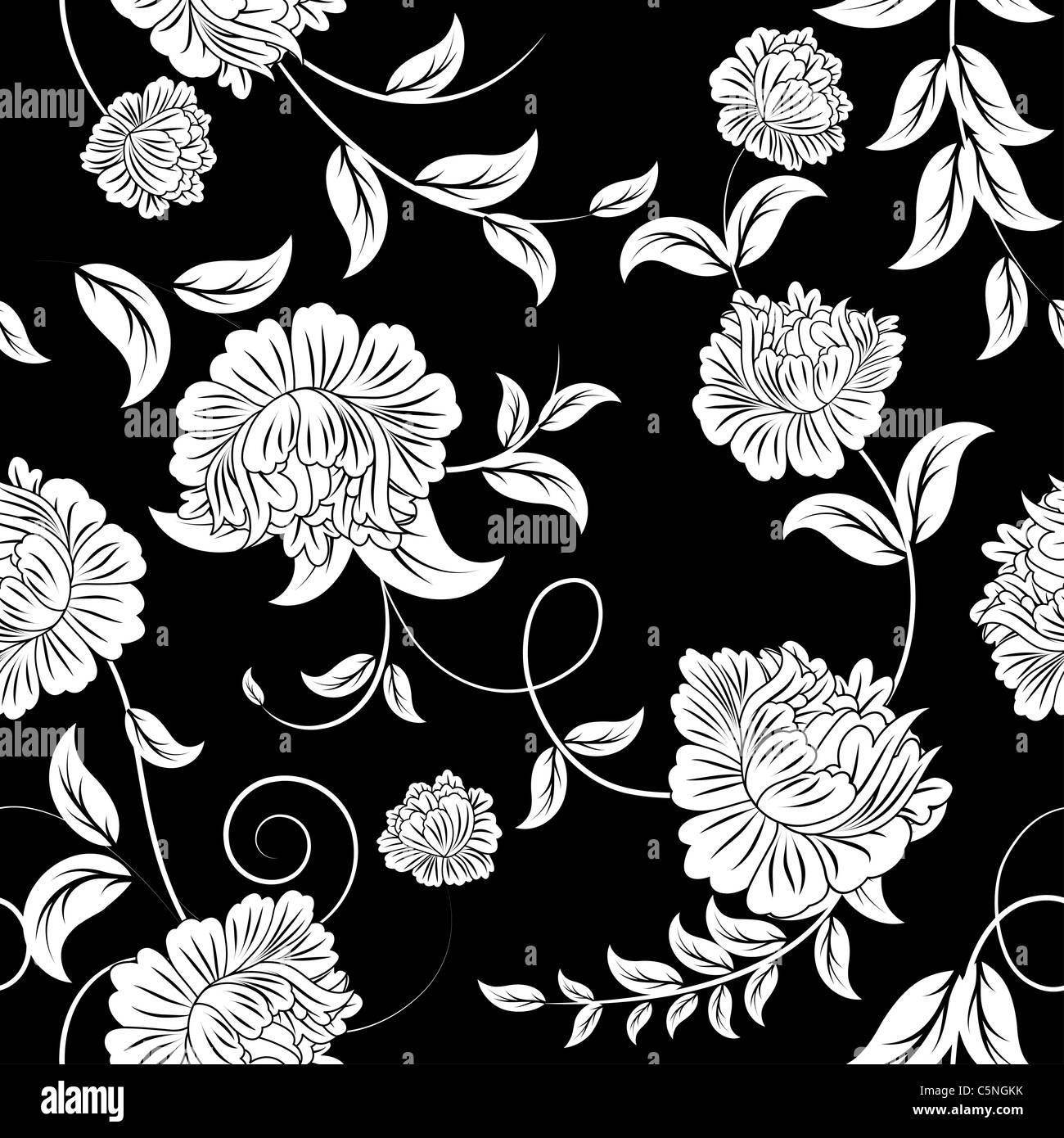 Seamless vector floral pattern Stock Photo - Alamy