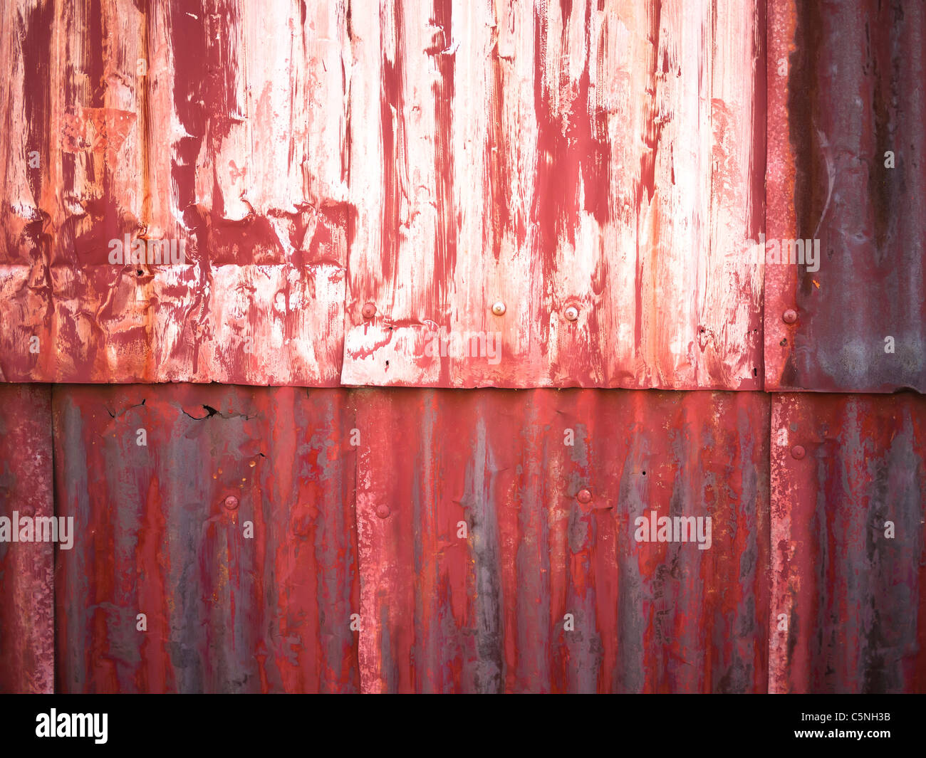 Rusty metal texture with old zinc wall. Stock Photo