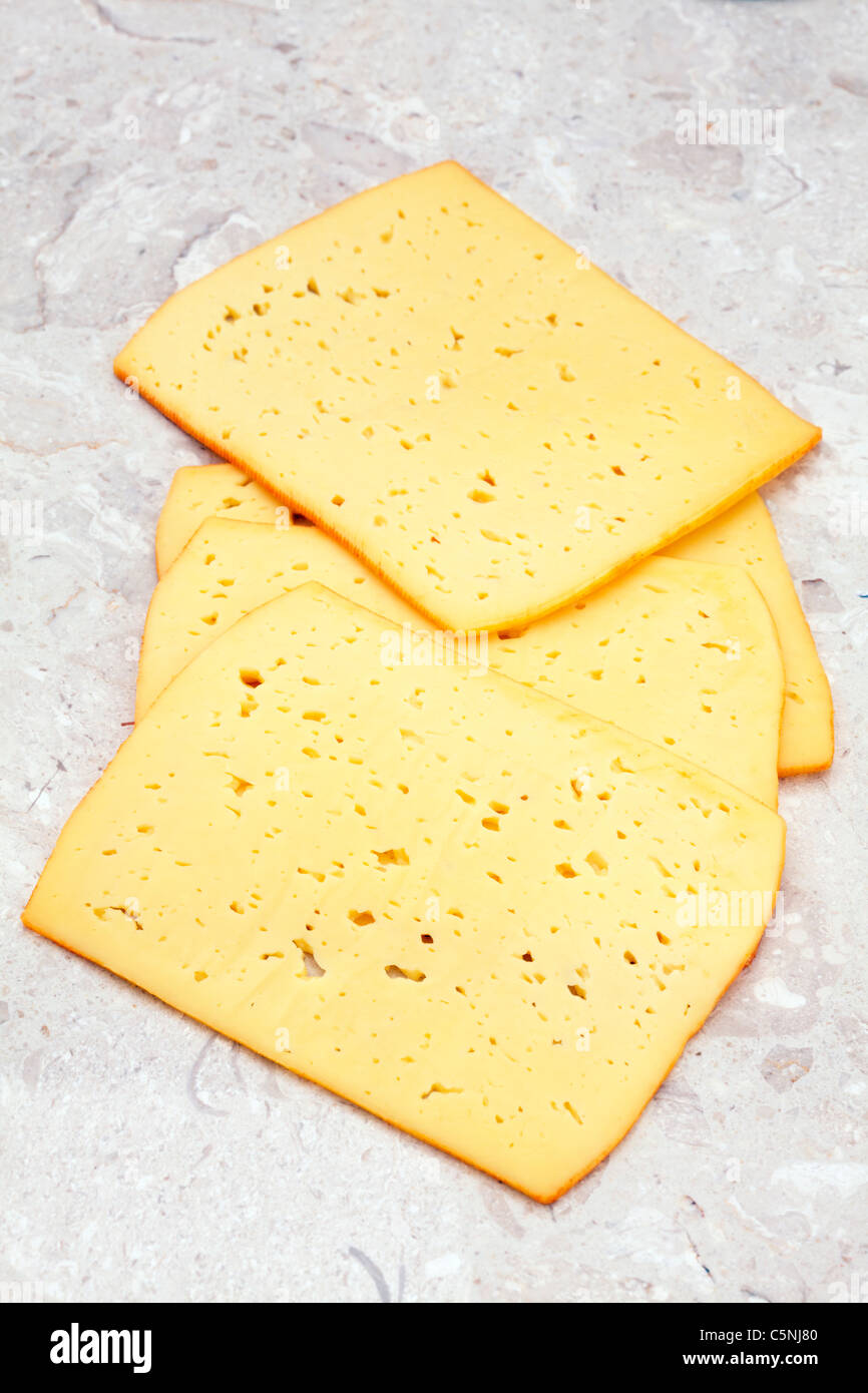 slices of cheese Stock Photo