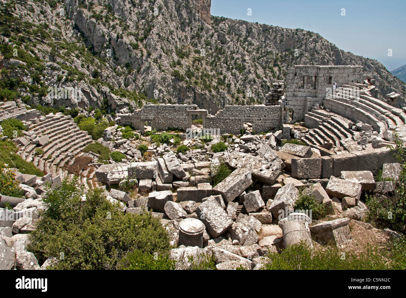 Amphitheatre Theatre Termessos  Antalya Turkey  Pisidian city 400 BC Stock Photo