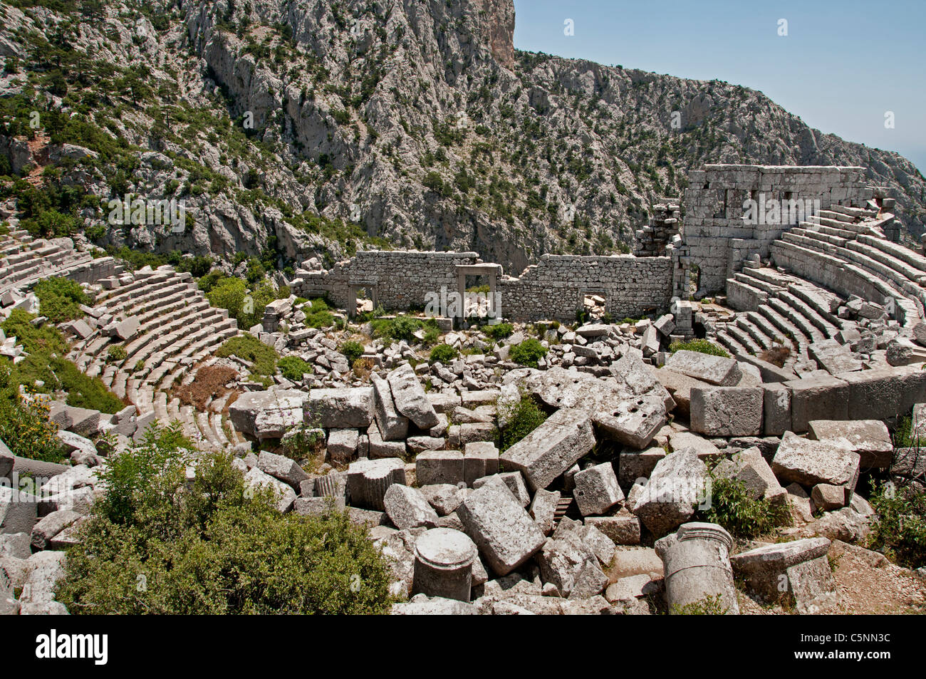 Amphitheatre Theatre Termessos  Antalya Turkey  Pisidian city 400 BC Stock Photo