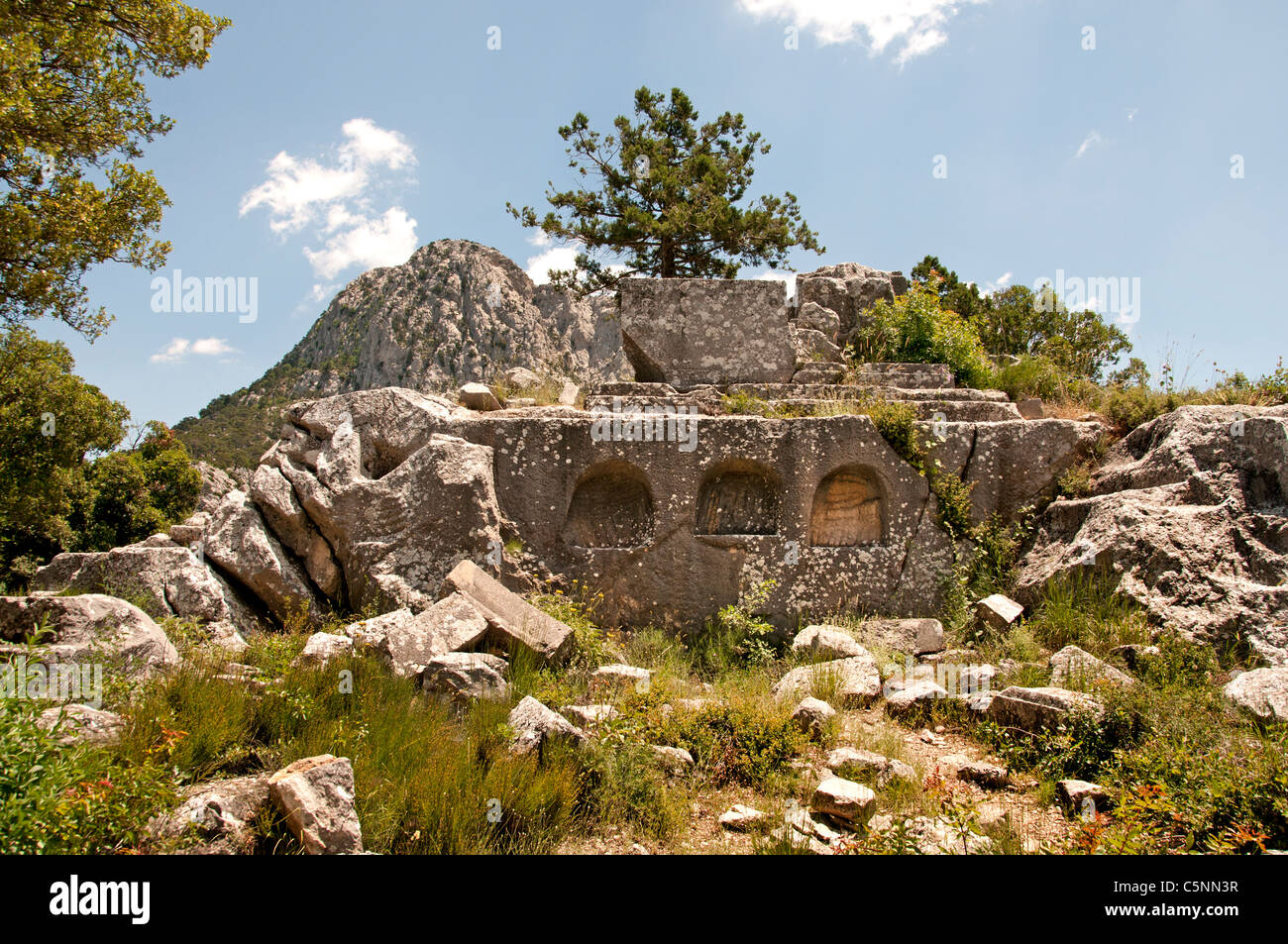 Heroum at the Agora  Termessos  Antalya Turkey  Pisidian city 400 BC Stock Photo