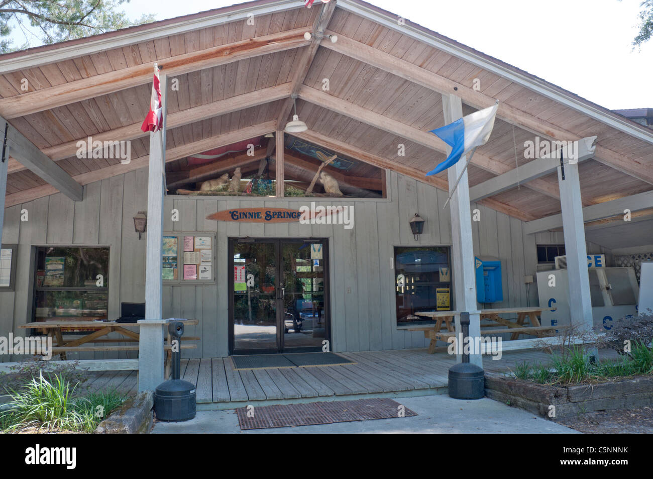 Dive shop at Ginnie Springs Resort along the Santa Fe River in North Central Florida. Stock Photo
