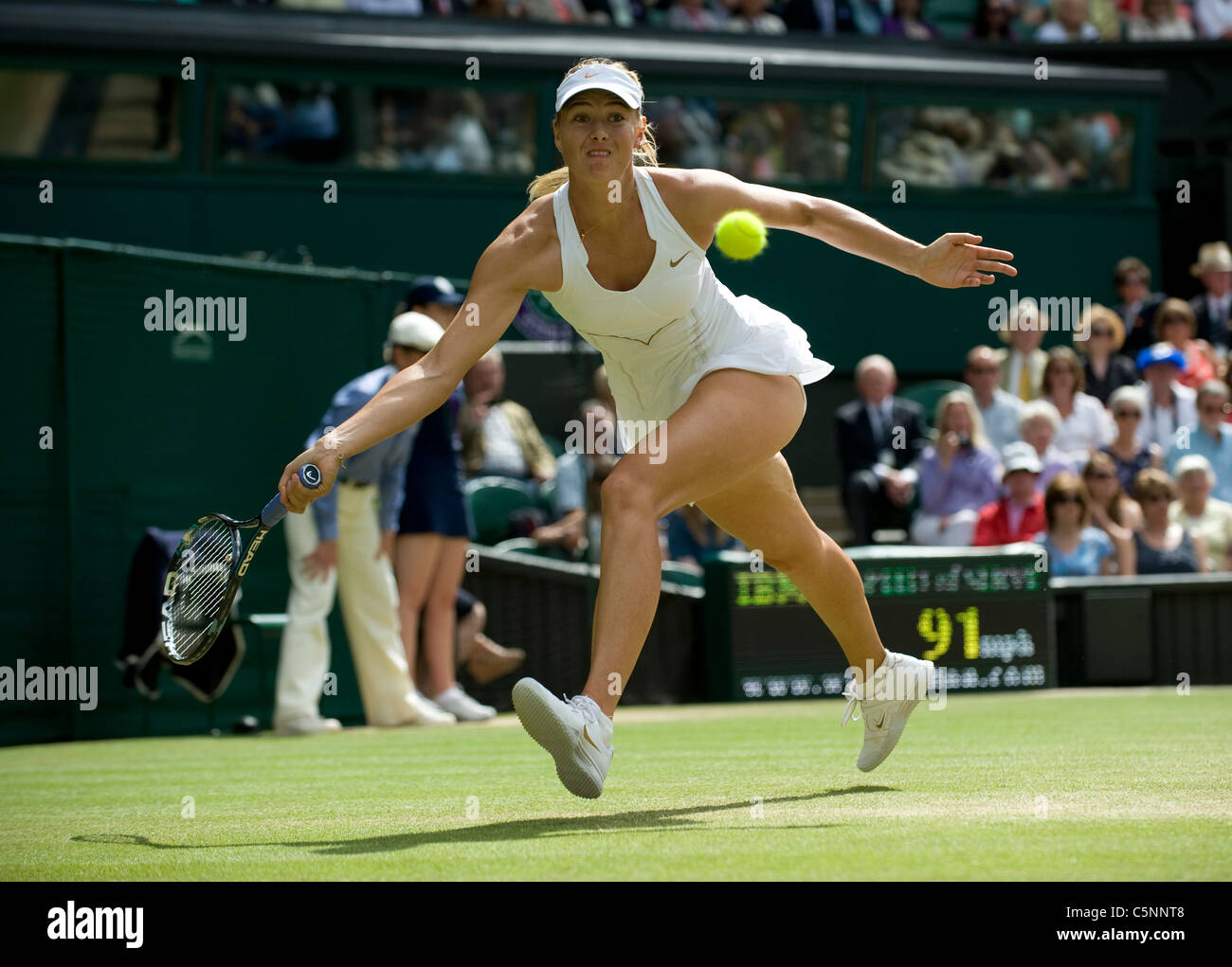 Maria Sharapova (RUS) in action during the Wimbledon Tennis Championships 2011  Stock Photo