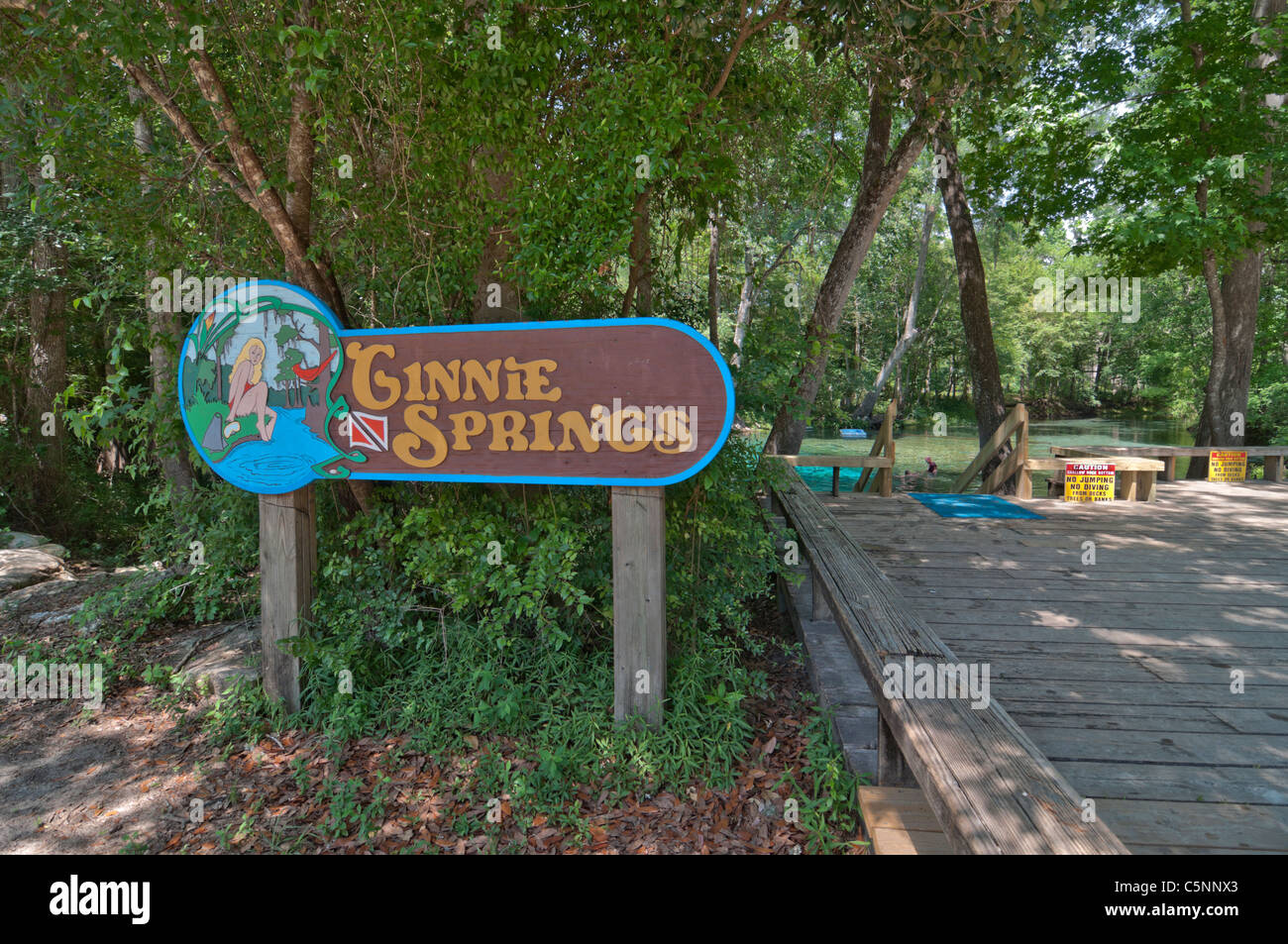 Ginnie Springs along the Santa Fe River in North Central Florida Stock