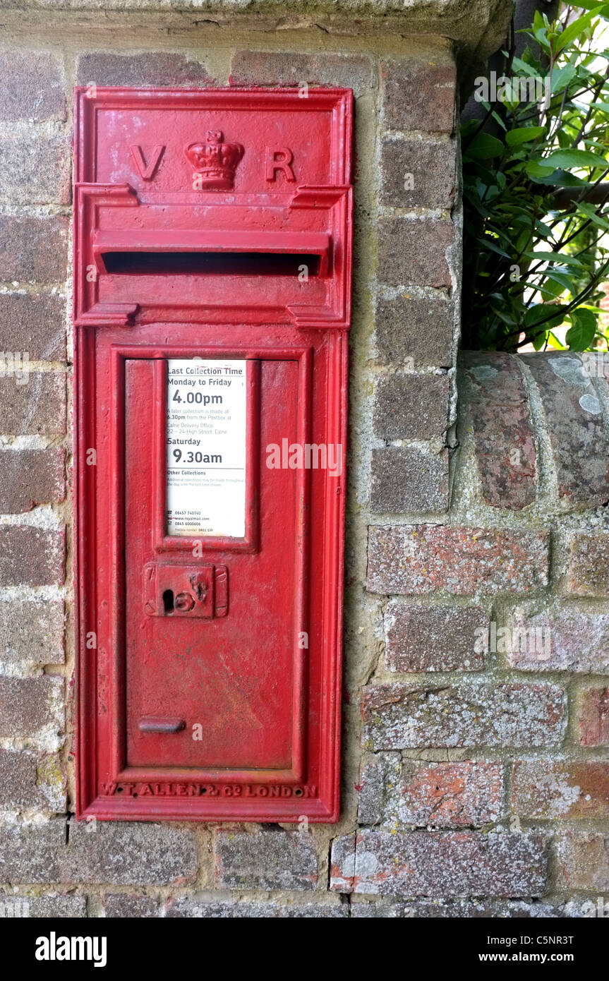 Victorian wall mounted post box, with wide aperture modification, in