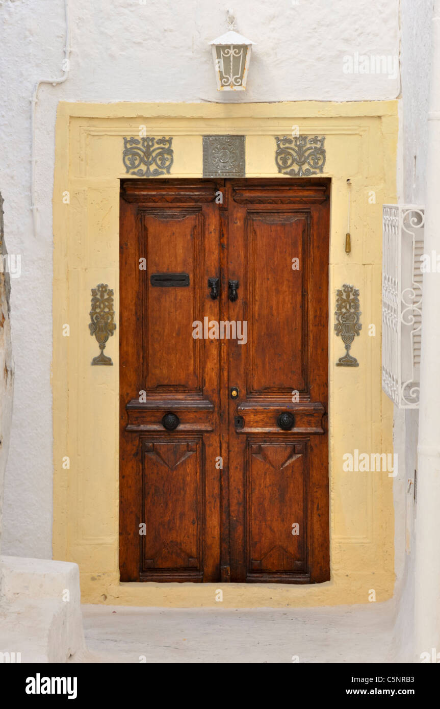 House Door within the Castle Walls at Hammamet Tunisia Stock Photo