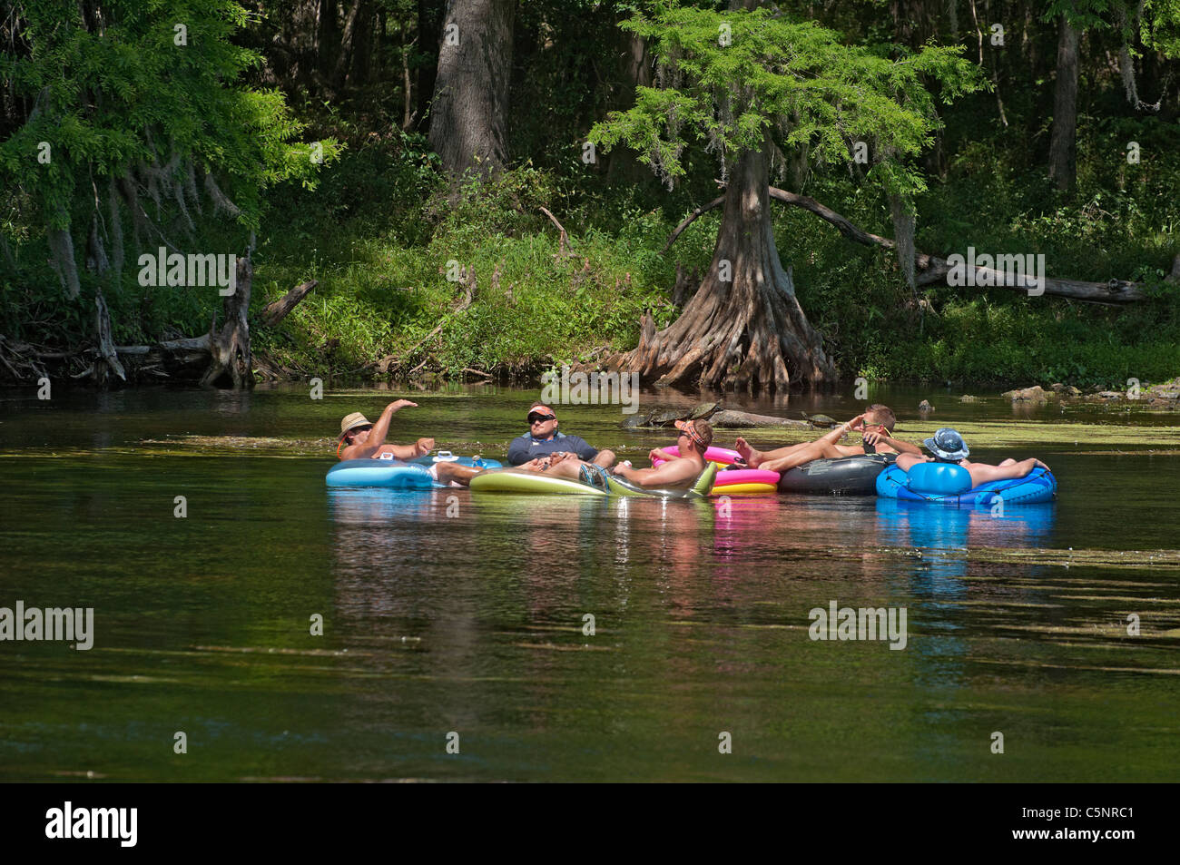 Tubers enjoying the Santa Fe River at Ginnie Springs in North Central