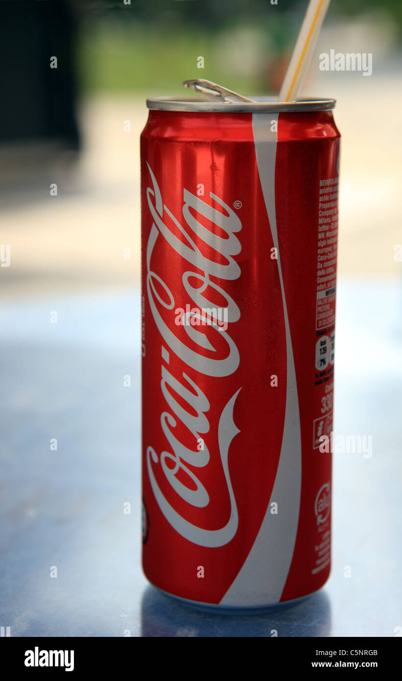 Aluminum soda can with straws Stock Photo by ©usersam2007 19889143