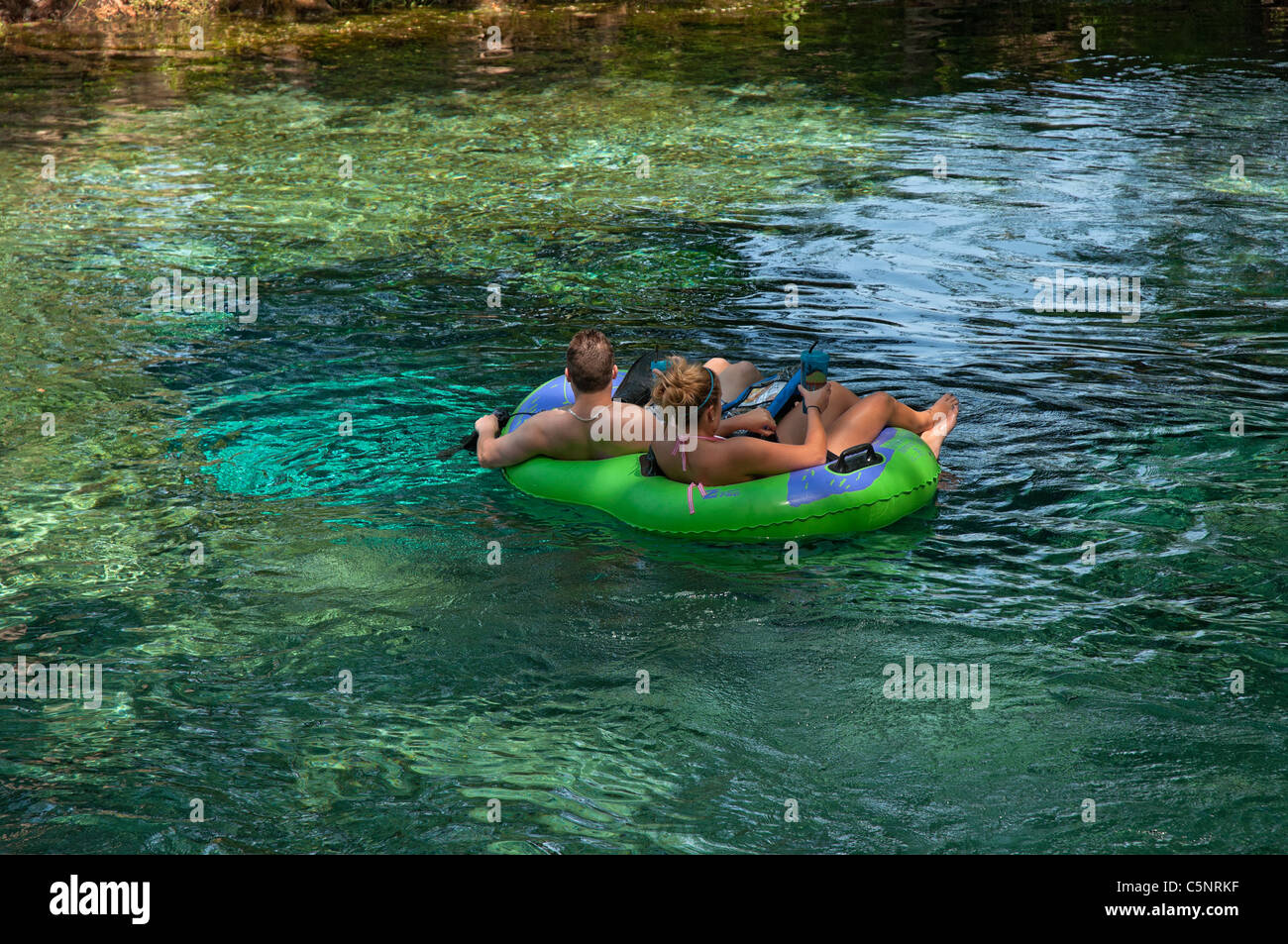 Ginnie Springs along the Santa Fe River in North Central Florida Stock