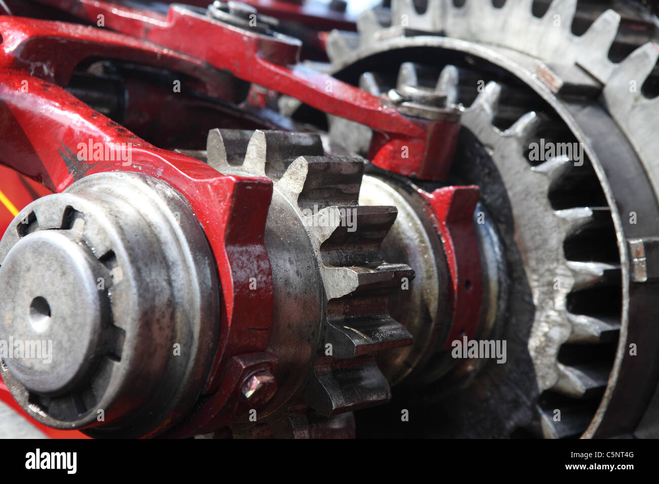A close up of gears on A steam traction engine Stock Photo Alamy