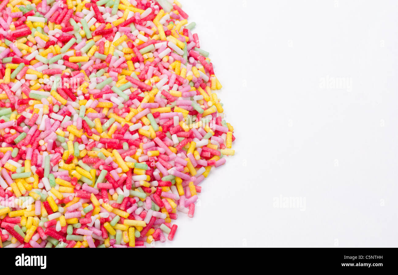 A heap of sugar sprinkles, cake baking ingredient Stock Photo Alamy