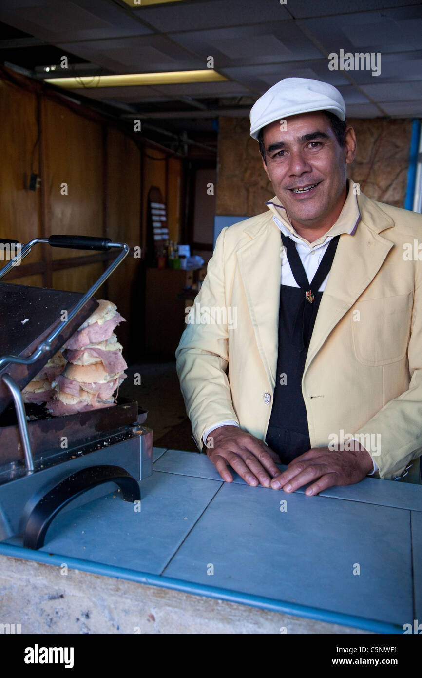 Cuba, Havana. Ham and Cheese Sandwich Salesman. Stock Photo