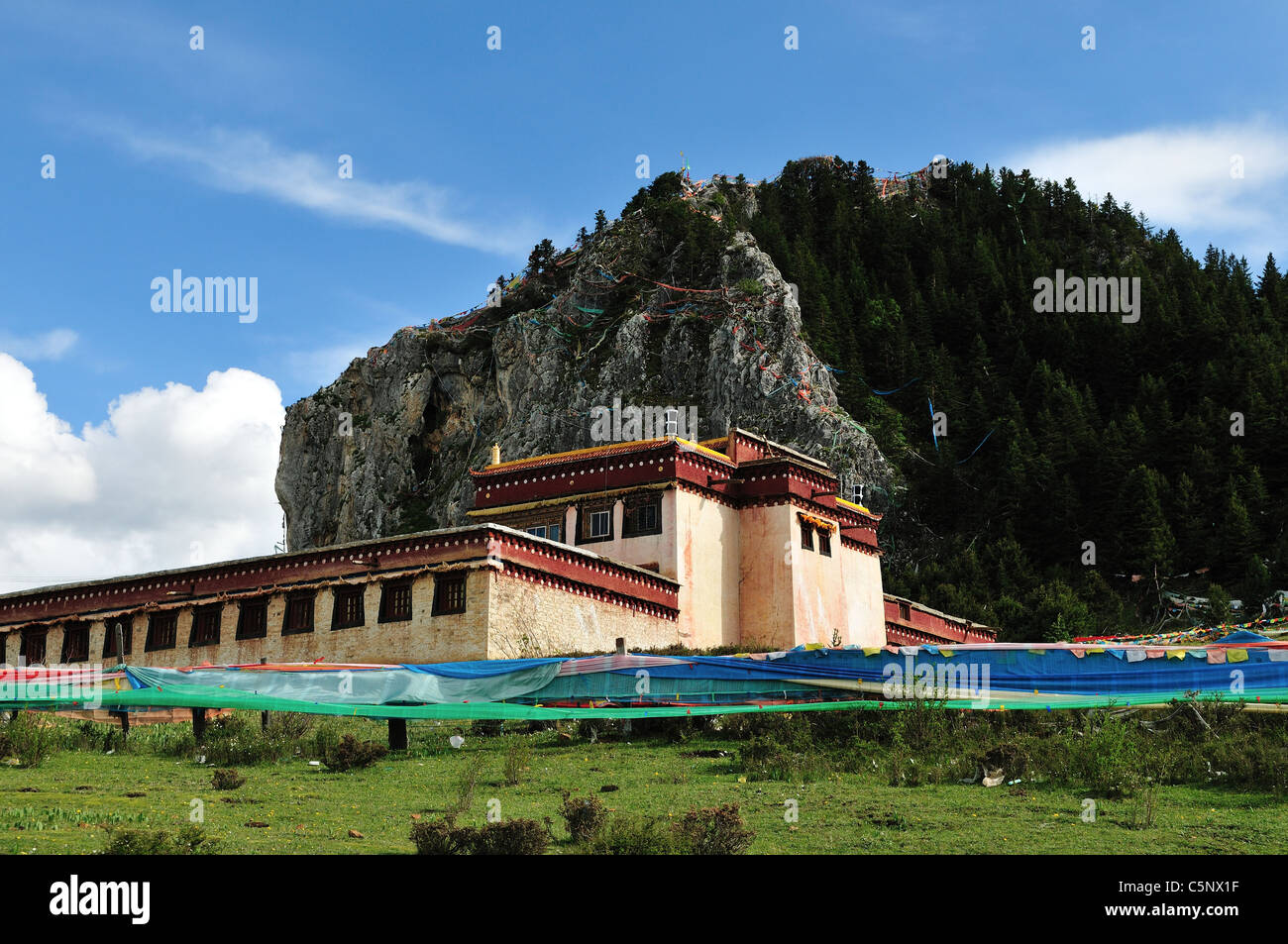A lamasery of Tibetan Buddhism. Sichuan, China. Stock Photo