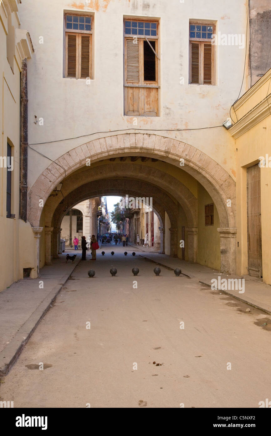 Cuba, Havana. Arco de Belen ('Arch of Belen'), corner of Compostela and Acosta Streets. Stock Photo