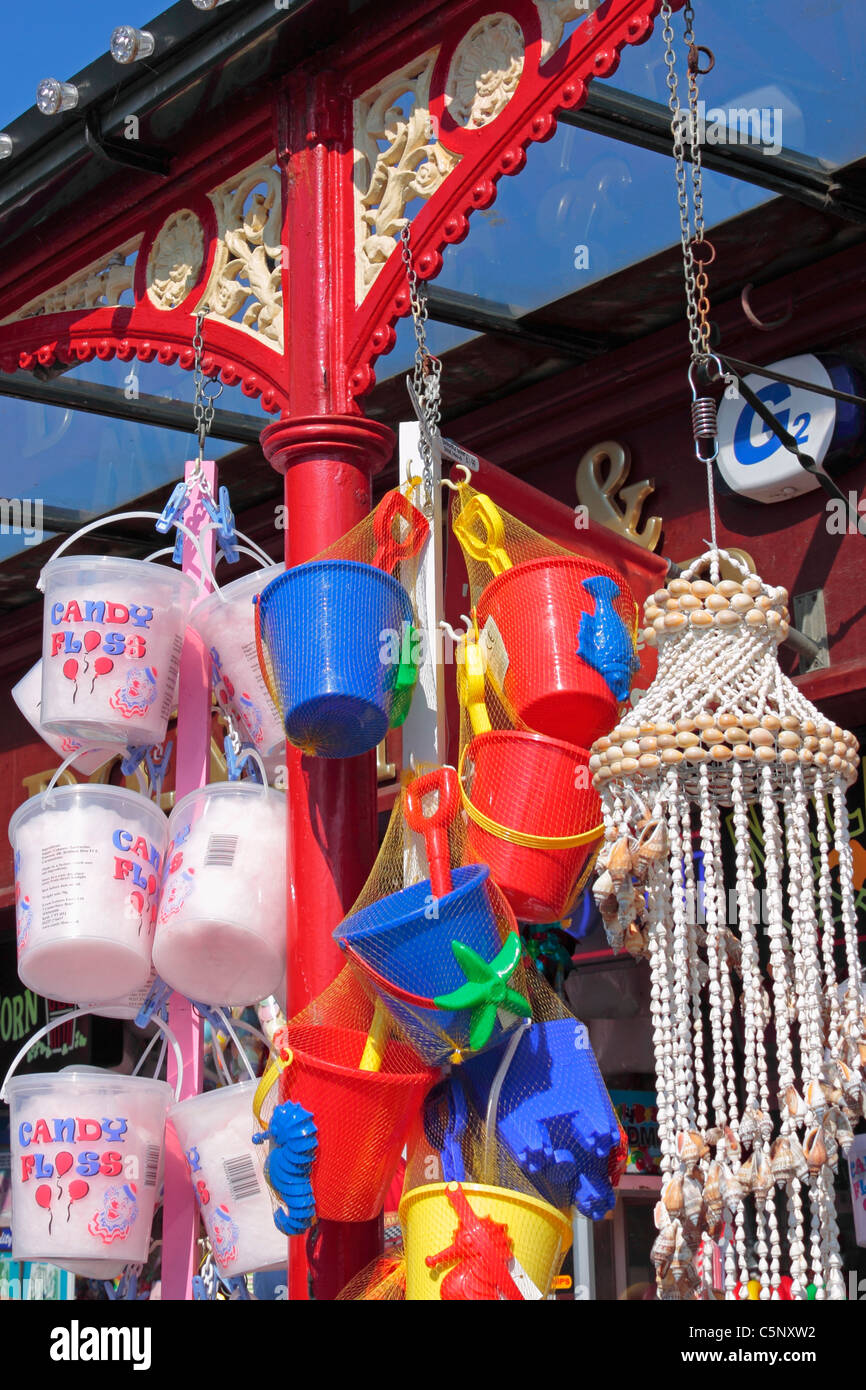 Buckets, Spades and Candyfloss - Typical English Seaside Stall Stock Photo