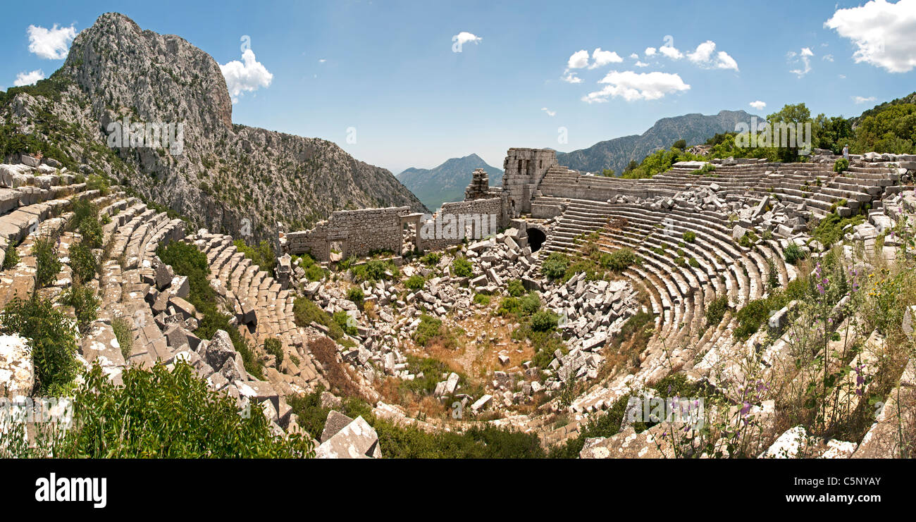Amphitheatre Theatre Termessos  Antalya Turkey  Pisidian city 400 BC Stock Photo