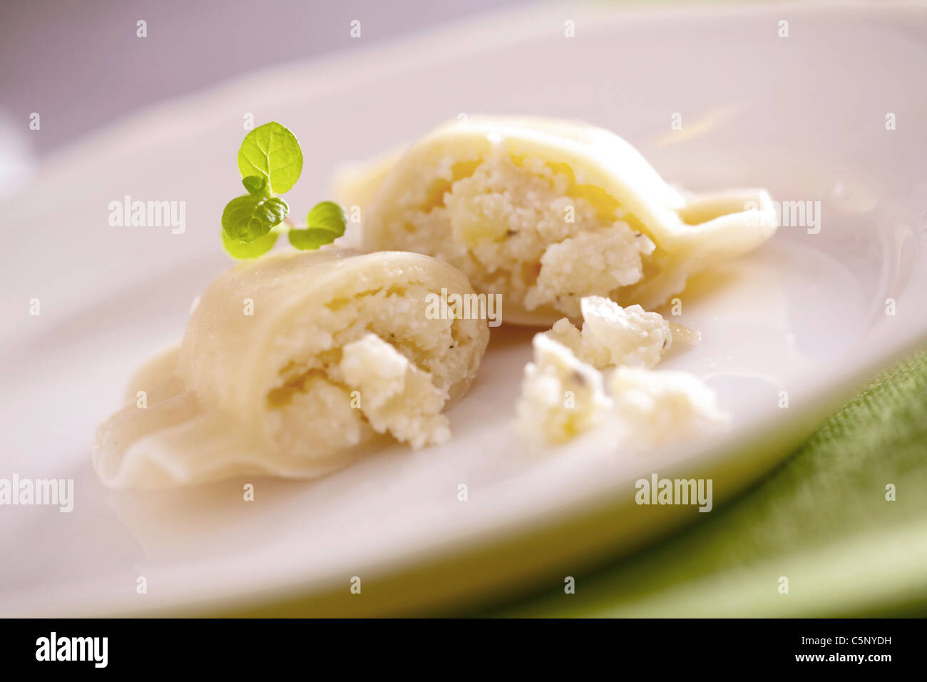 Pierogies with potato cottage cheese stuffing Stock Photo Alamy