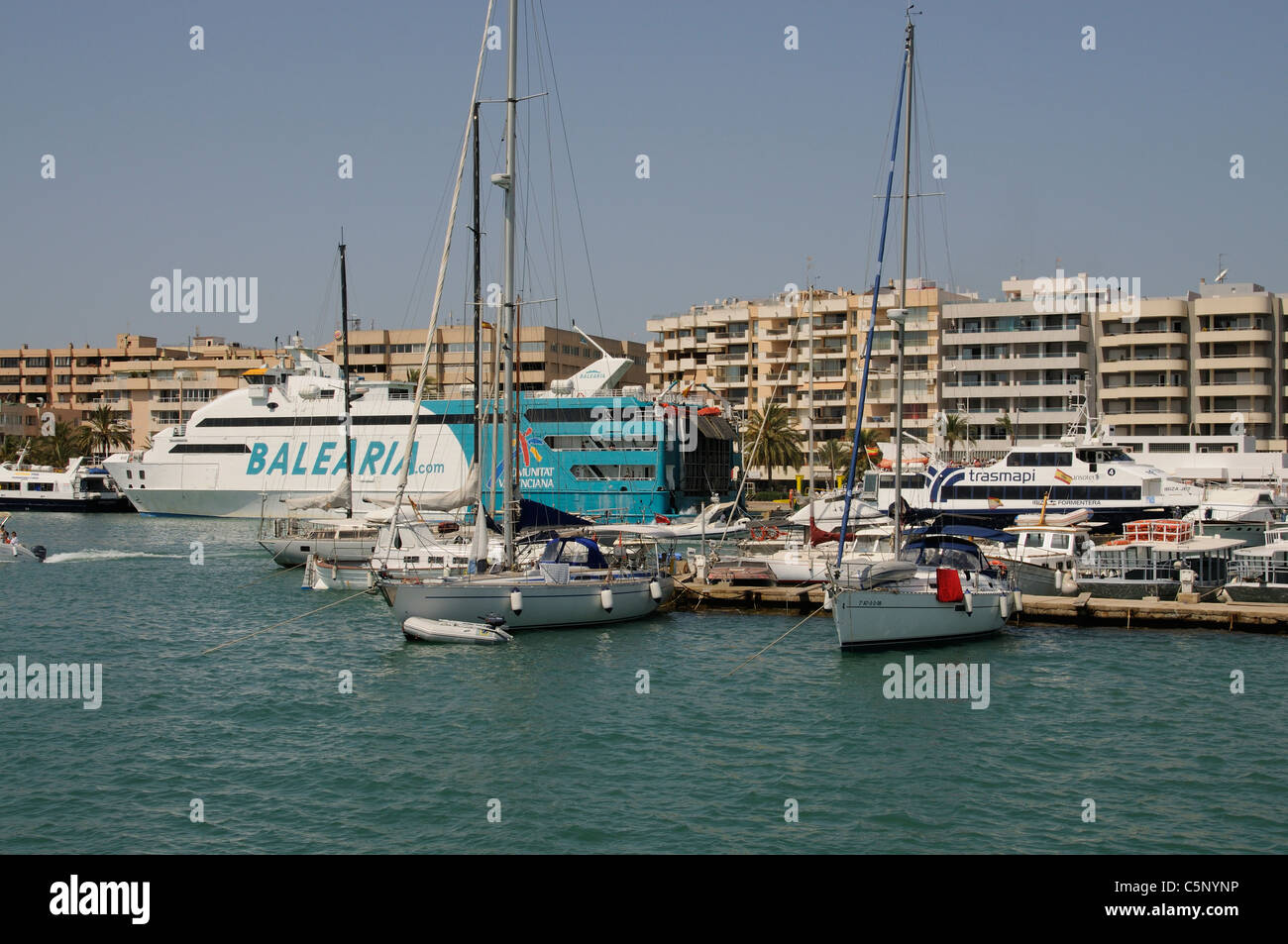 Port of Eivissa on Ibiza a Spanish island in the Mediterranean Stock ...