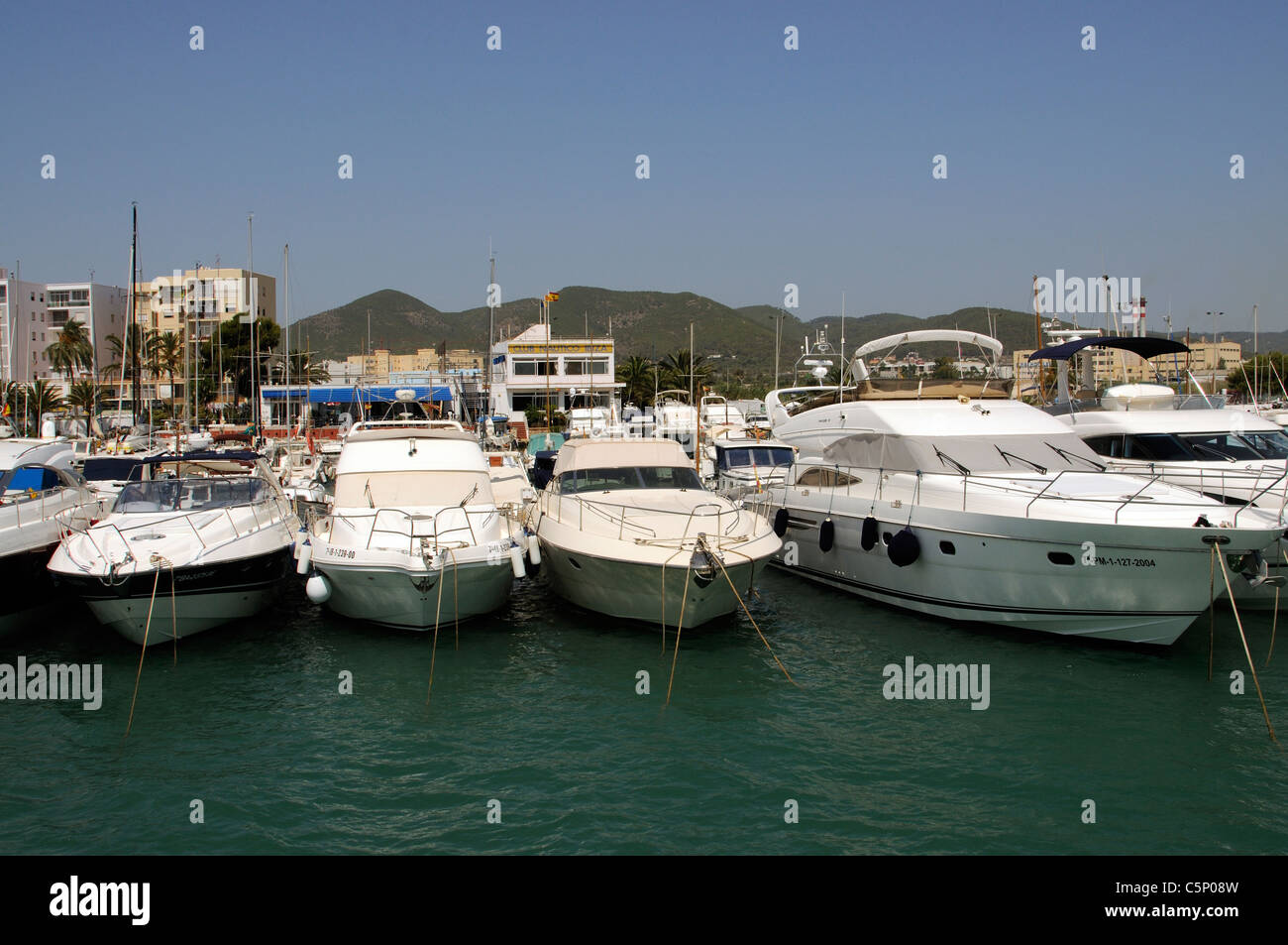 Club Nautico Ibiza marina in Eivissa on the Spanish Island of Ibiza Stock Photo