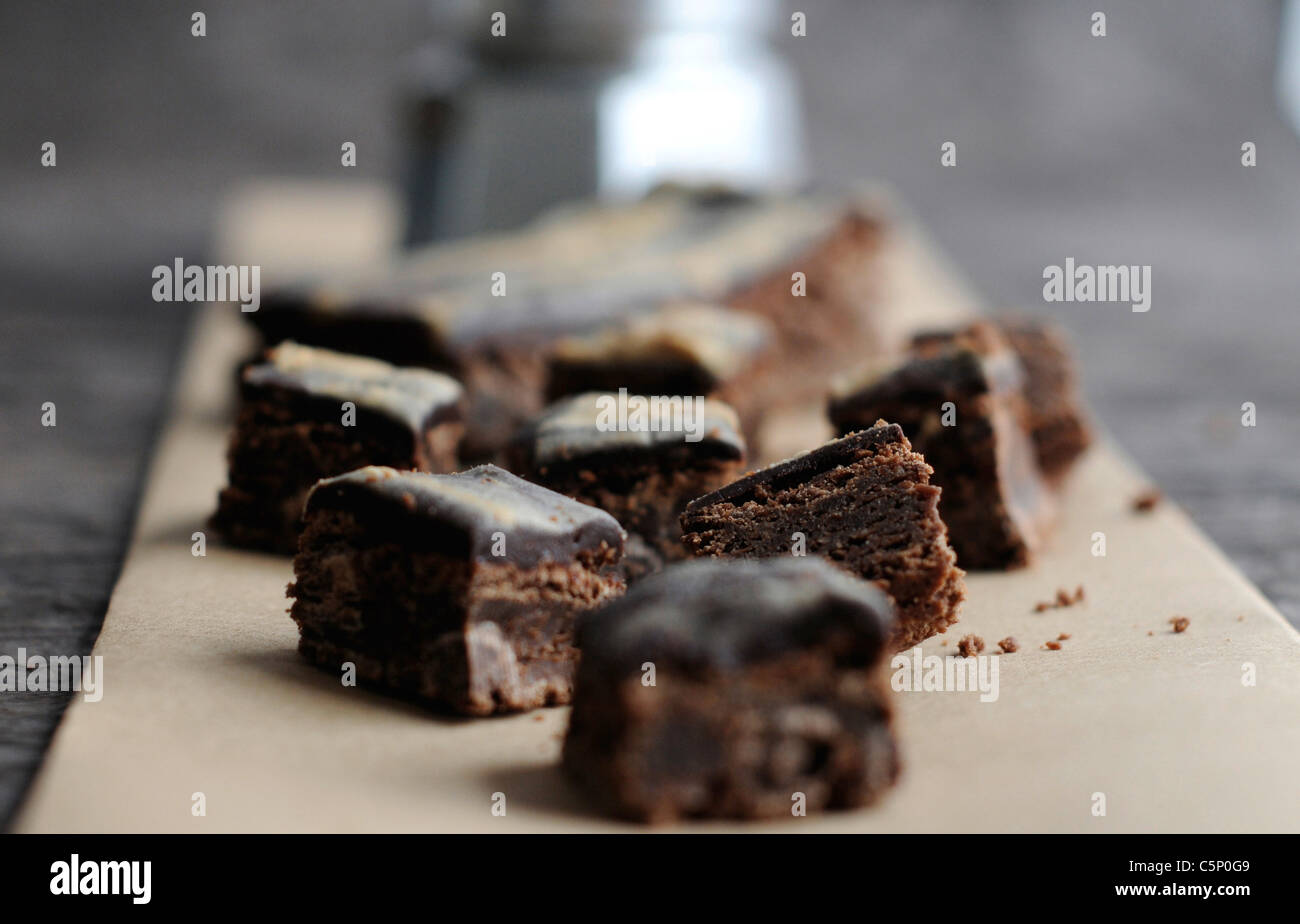 Espresso chocolate brownie Stock Photo