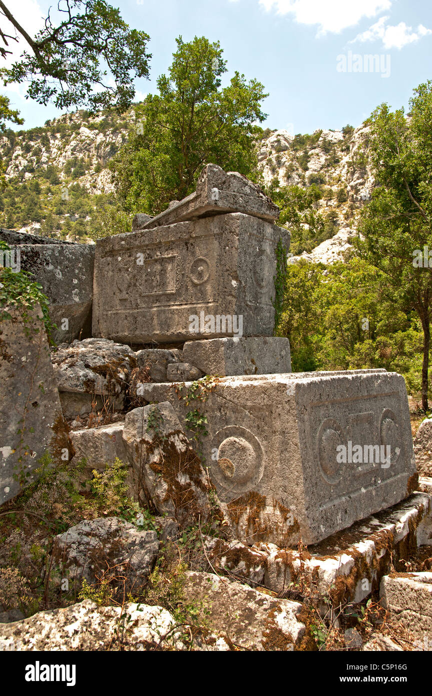 Tomb Tombs Termessos  Antalya Turkey  Pisidian city 400 BC Stock Photo