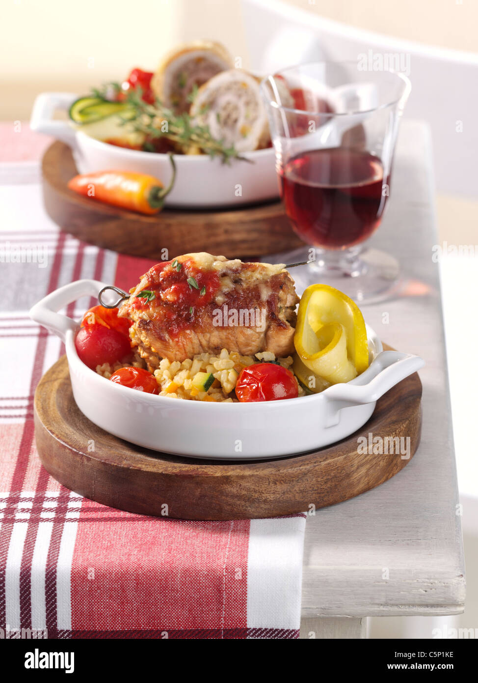 Pork rolls with spicy hash filling Stock Photo Alamy