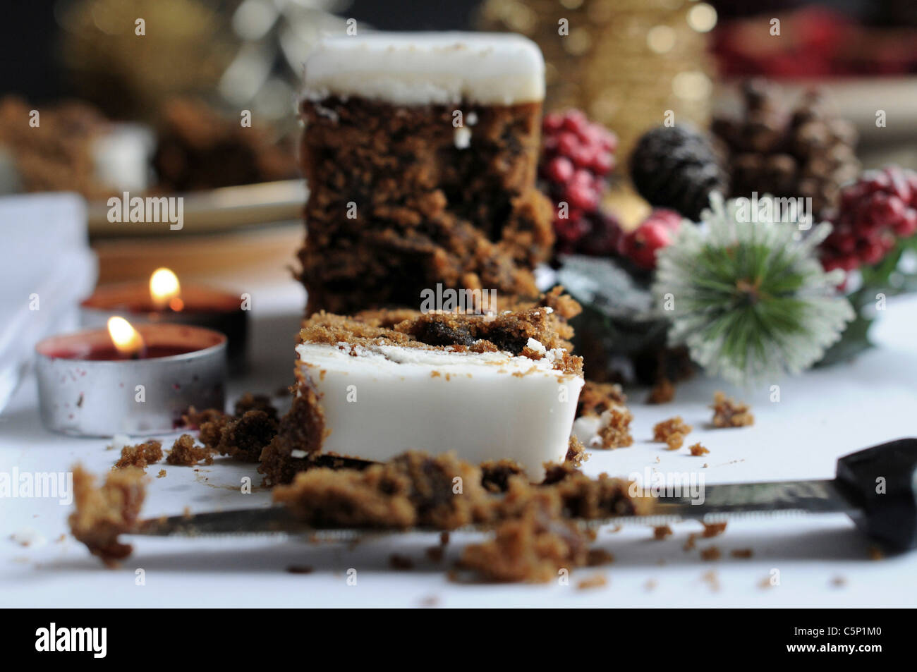 Fruit cake with rich sugar glaze Stock Photo Alamy