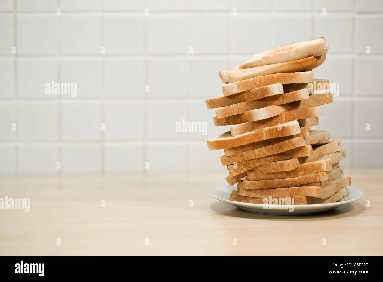 Stack of toast Stock Photo