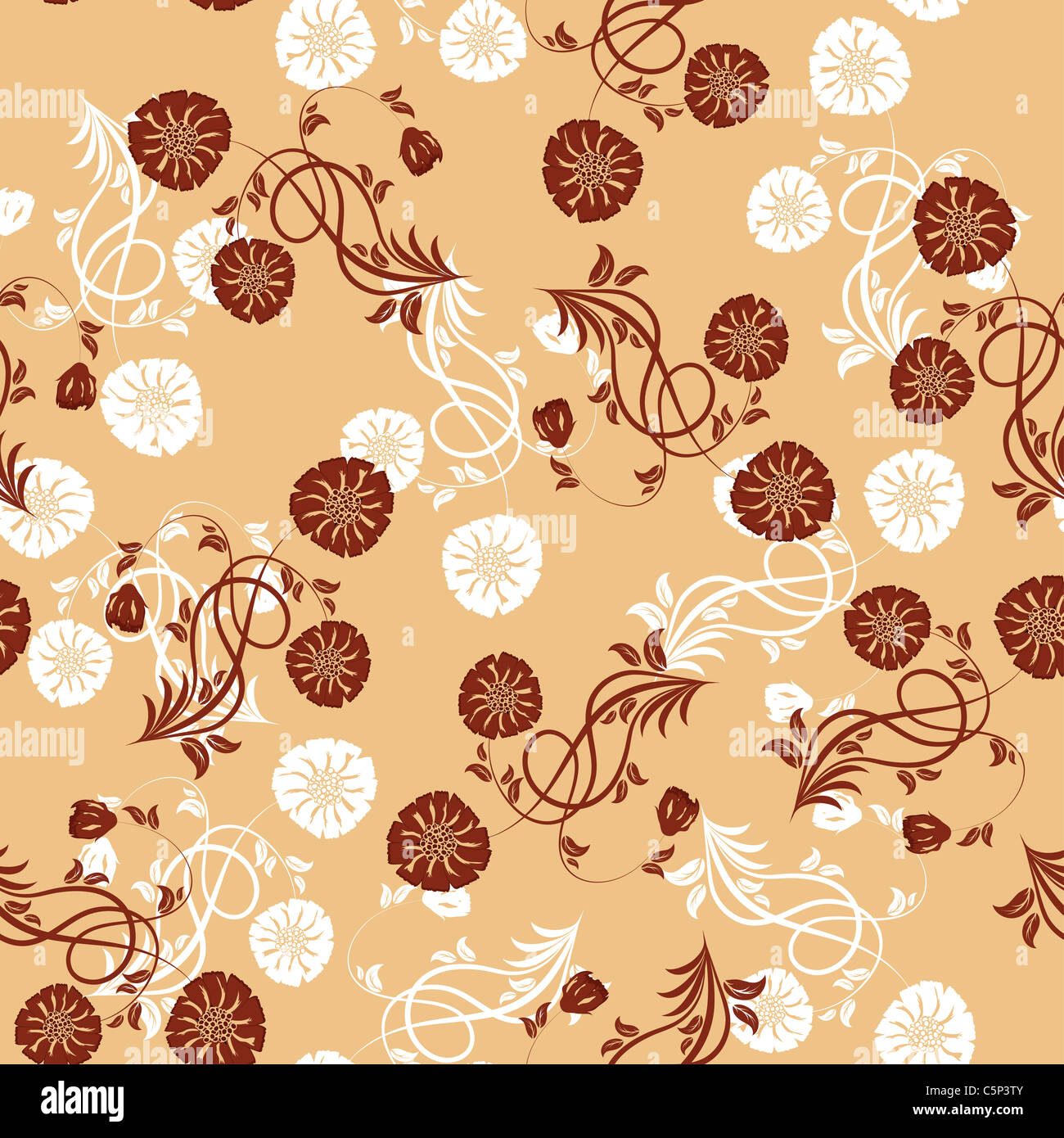 Seamless vector floral pattern Stock Photo - Alamy