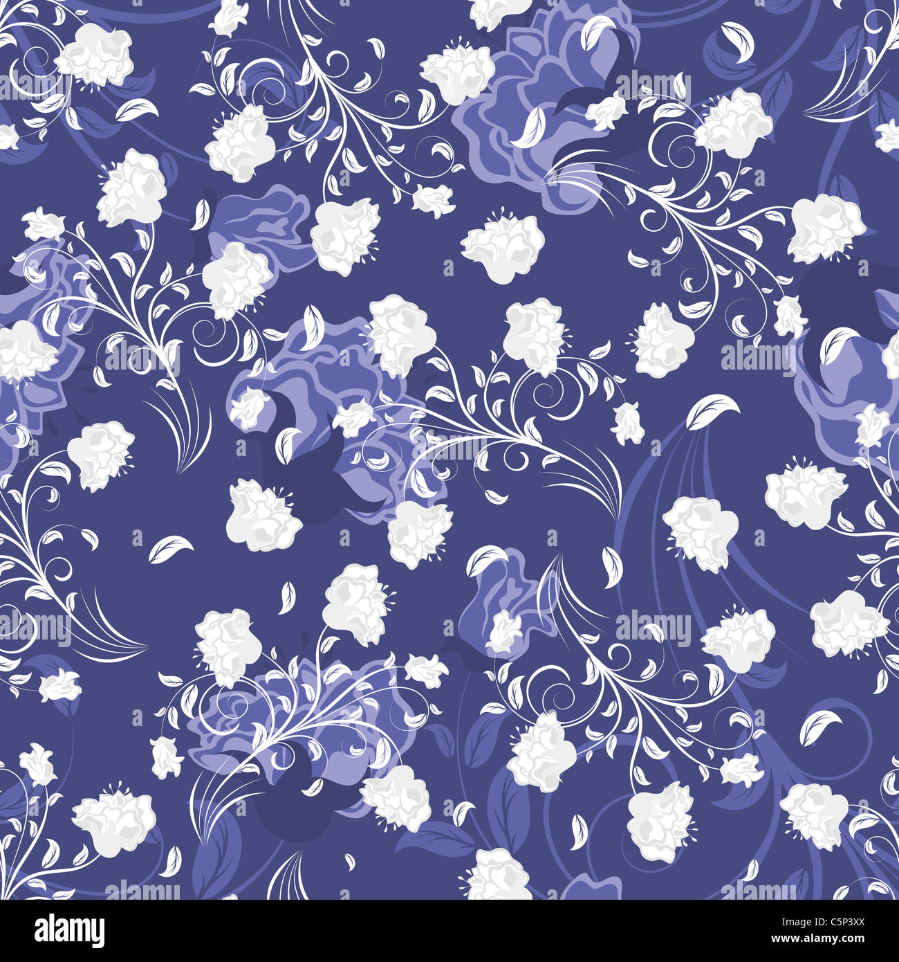 Seamless vector floral pattern Stock Photo - Alamy