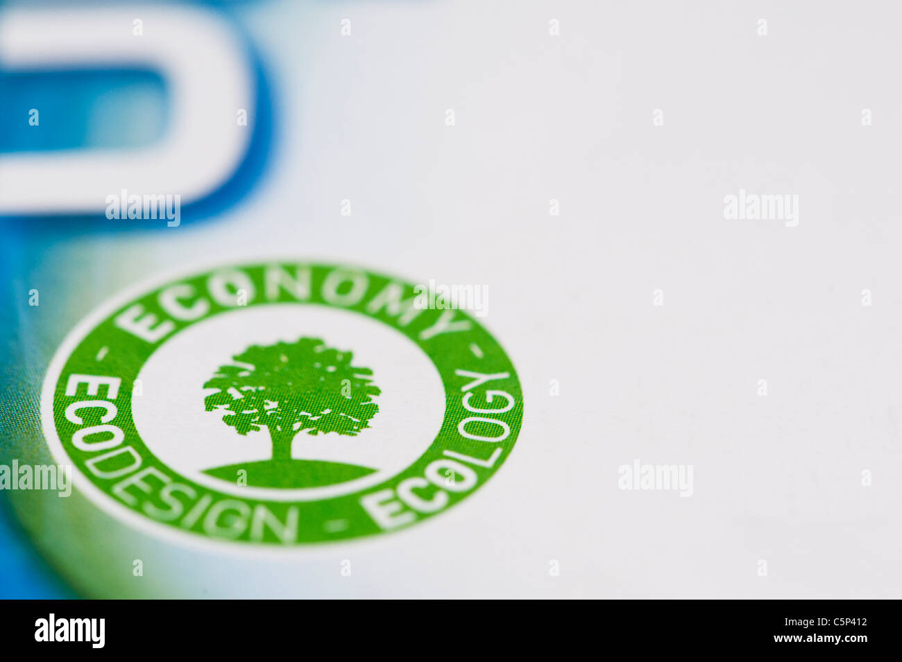 Economy Ecology Ecodesign product label Stock Photo