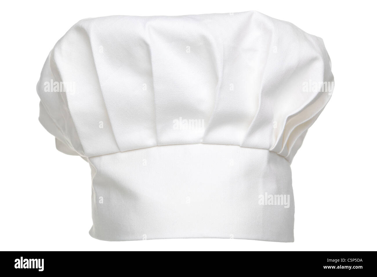 Photo of a chefs hat traditionally called a toque blanche, isolated on