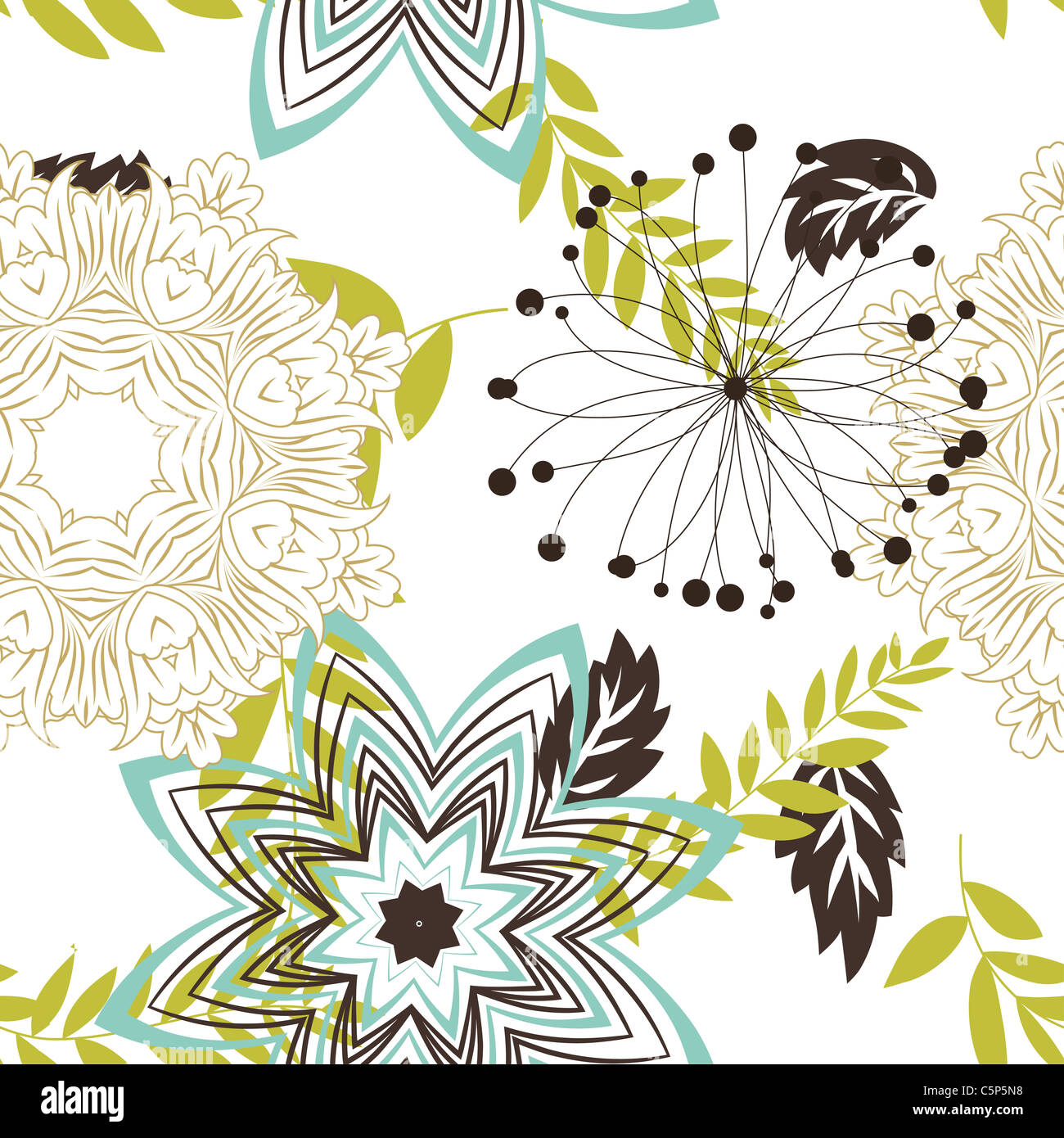 Seamless vector floral pattern Stock Photo - Alamy