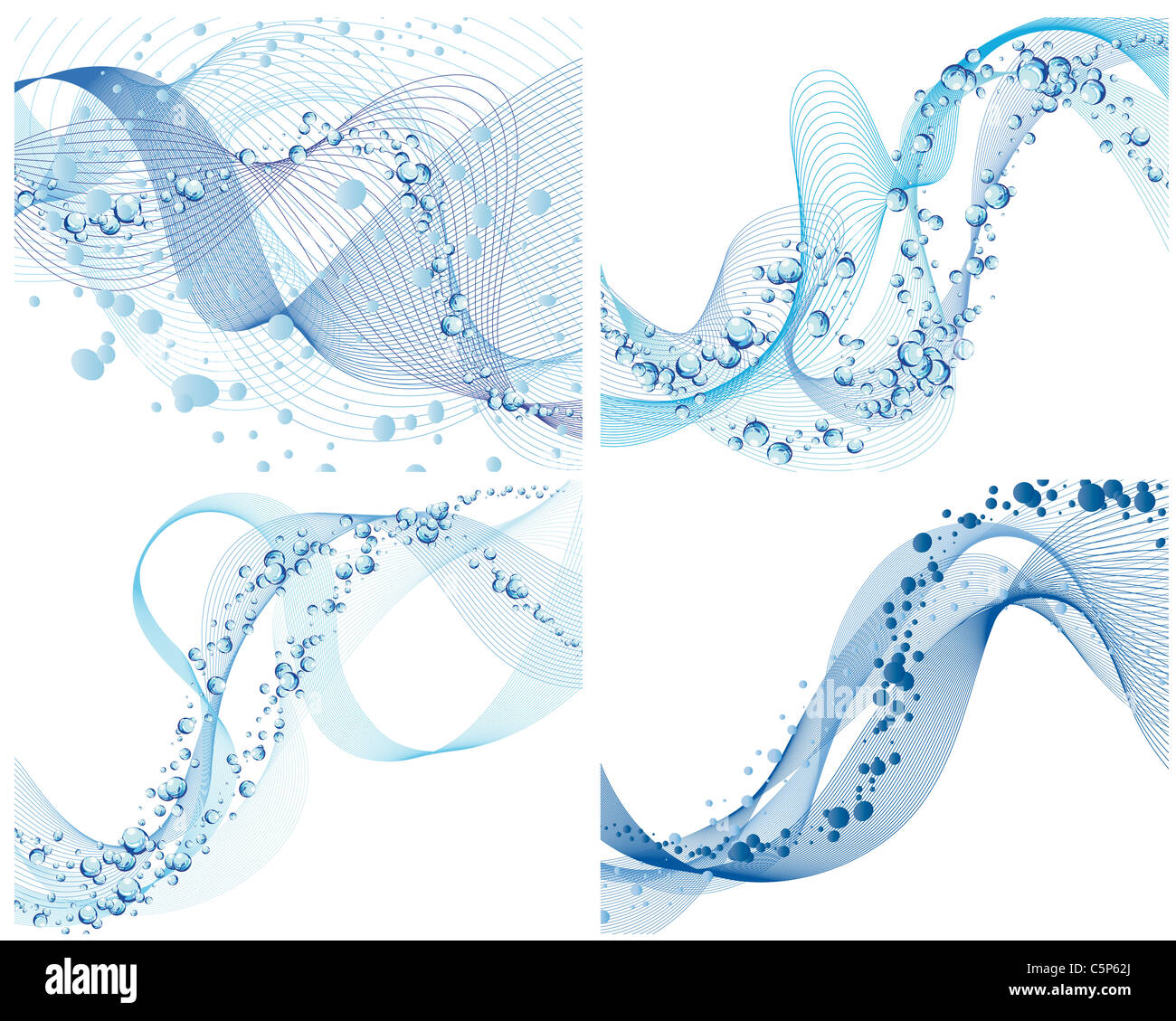 Abstract water vector background set with bubbles of air Stock Photo ...