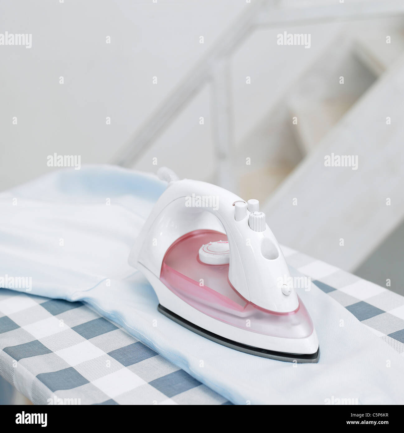 Ironing board and iron Stock Photo Alamy
