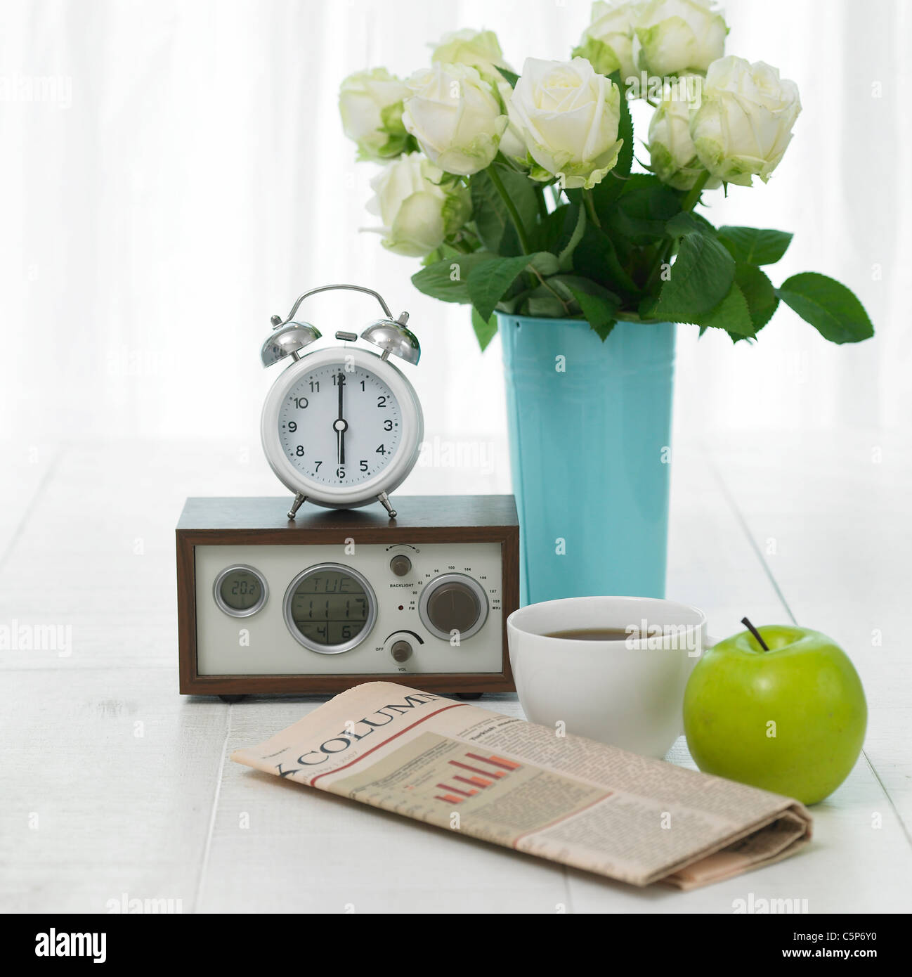 Flower vase and other objects Stock Photo