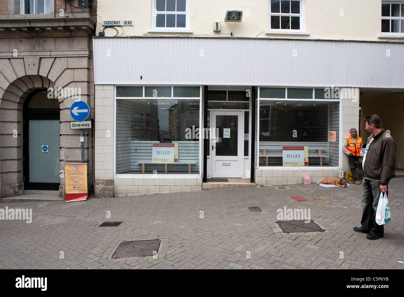 High street shop closed in Penzance, Cornwall Stock Photo Alamy