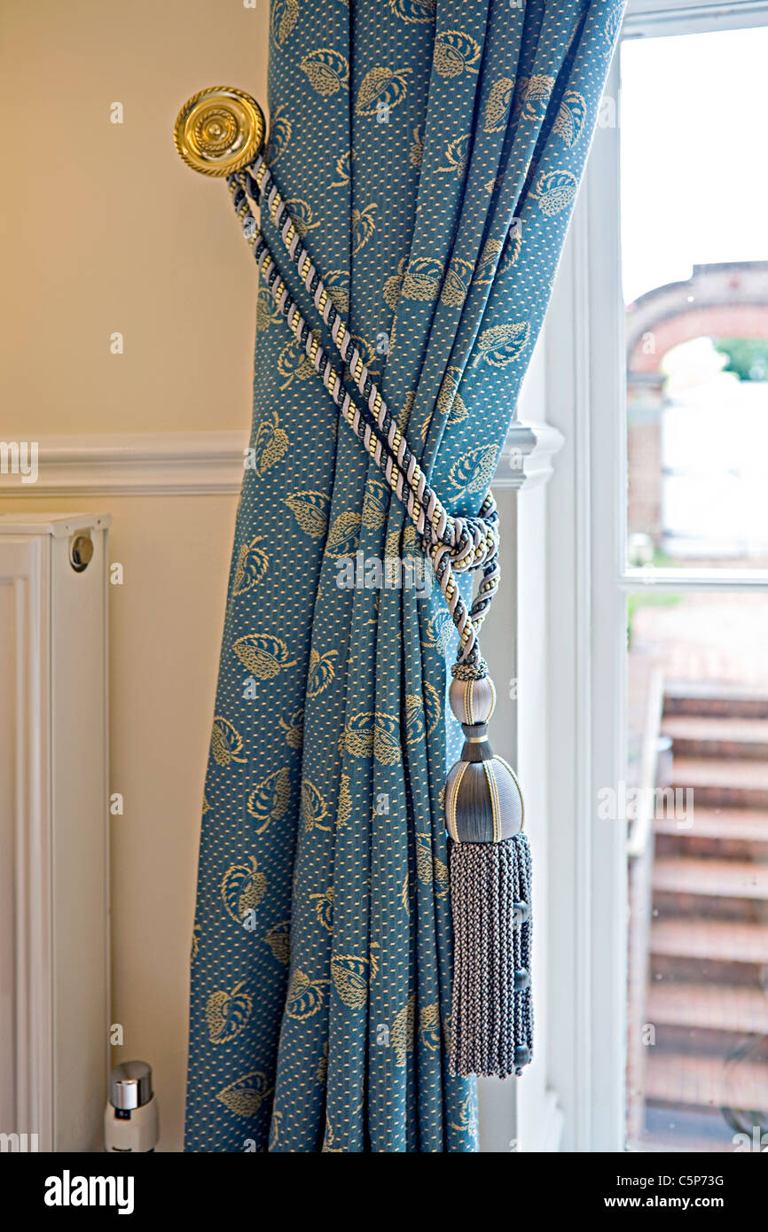 Close up of traditional curtain stay Stock Photo