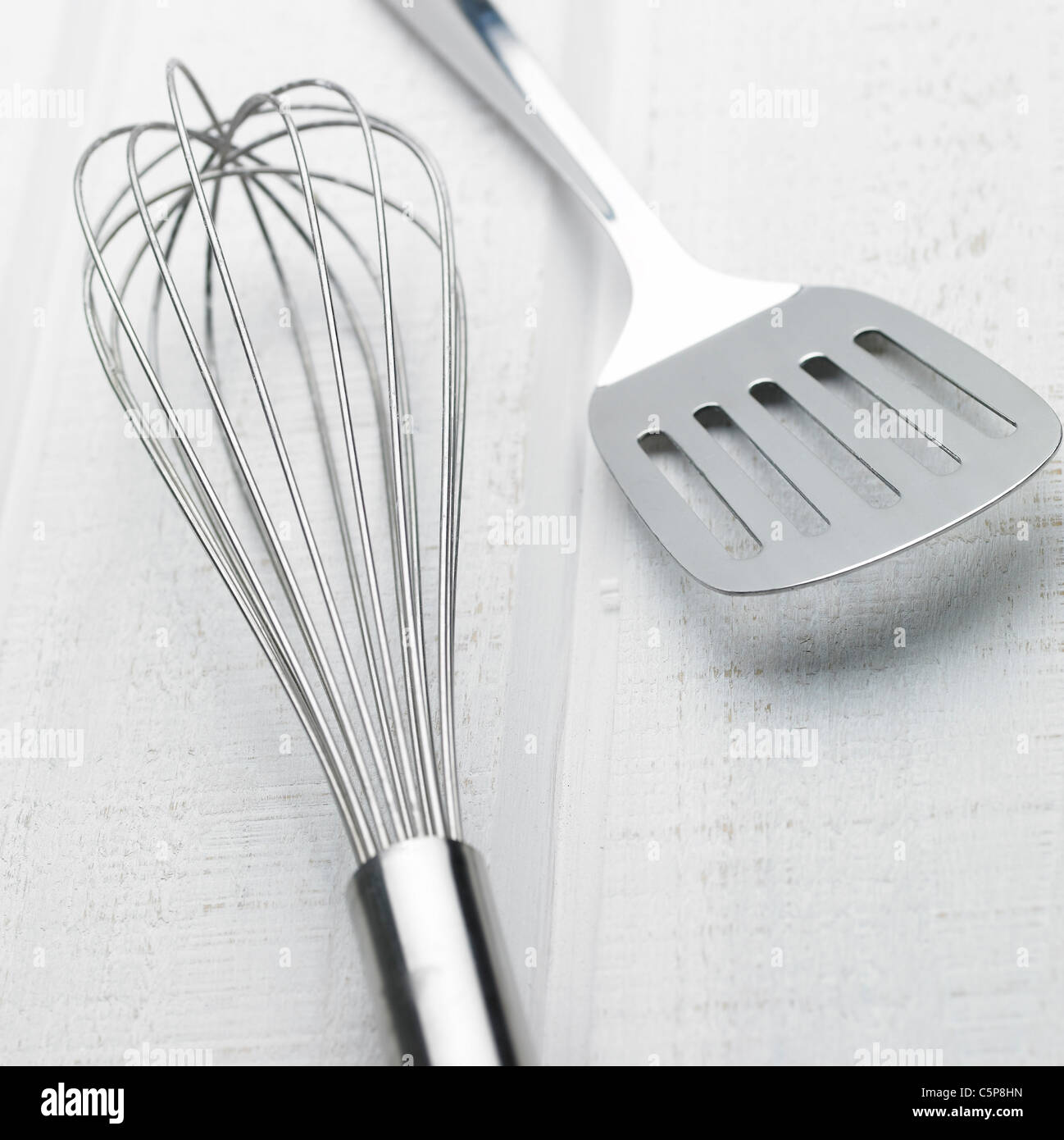 An utility turner and a balloon whisk Stock Photo