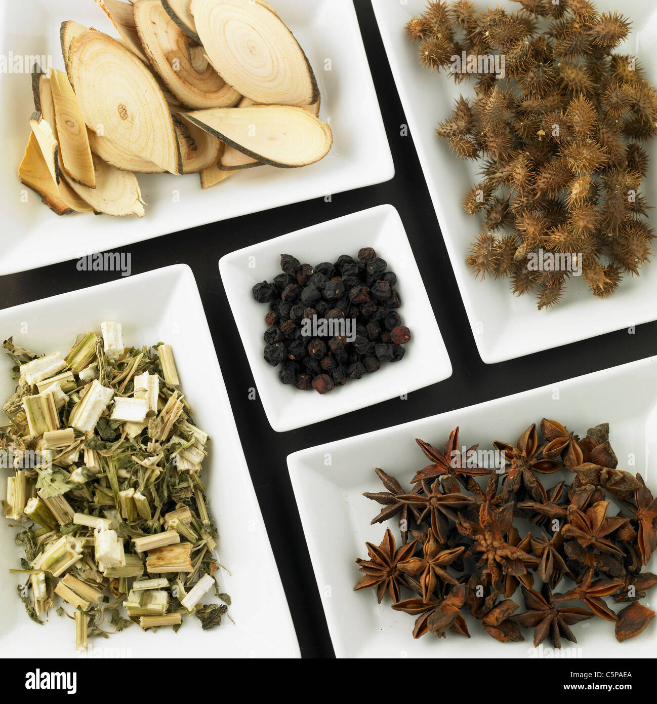 Various medicinal herbs Stock Photo